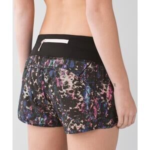 Lululemon Run Times Floral Sport Black Multi - Size 8